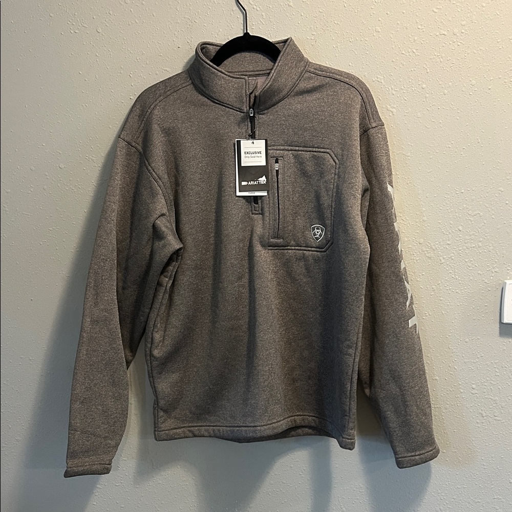 Ariat‎ Tek Team 1/4 ZIp Fleece Pullover NWT Grey